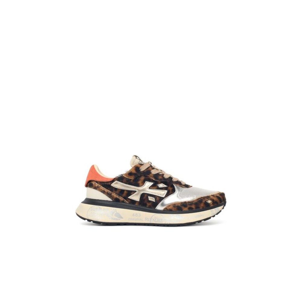 Premiata 'Lauryn' Leopard Print Pony Blend Sneakers Women
